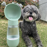 嬉皮狗（hipidog）寵物外出呆萌外出飲水杯狗狗出行便攜狗水碗喂食喂水水糧一體用品 草綠色350ml飲水+200ml喂食 通用 曬單實拍圖