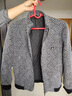 皮爾卡丹（pierre cardin）秋冬季外套男士夾克加絨保暖金貂絨衣服冬裝新款男裝休閑毛呢上衣 JKBA68淺灰色 （抗皺不起球） 2XL (140-155斤) 曬單實(shí)拍圖