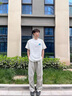 燦圖美式潮牌刺繡純棉短袖t恤男夏季重磅寬松五分半袖ins休閑上衣服 灰色 XL 【建議120-140斤】 曬單實(shí)拍圖
