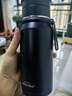 JRINKTEEA高檔大容量茶水分離保溫杯男女戶外旅游燜茶悶泡杯保暖杯車載 Q20黑色 700ml +肩背式杯套 曬單實拍圖