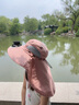 偶森太陽能風(fēng)扇帽子兒童披肩遮陽帽男女童大帽檐太陽帽夏季戶外防曬帽 曬單實拍圖