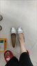 ZHR單鞋女時尚內(nèi)增高淺口蝴蝶結(jié)女鞋百搭通勤小皮鞋AH602M銀色39 曬單實拍圖