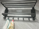 YWEEL槍灰太空鋁毛巾架免打孔衛(wèi)生間置物架浴室架子一體吸盤浴巾架廁所 【四吸盤-強(qiáng)力吸附】雙折疊60cm 曬單實(shí)拍圖