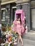 黛希禧吊帶連裙女夏季裙子開衫兩件套 玫瑰拼接蕾絲網(wǎng)紗 套 XL 【120-140斤】 曬單實拍圖