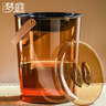 夢(mèng)庭茶渣桶透明茶水桶12L濾茶桶帶過濾網(wǎng)干濕分離橙色 曬單實(shí)拍圖