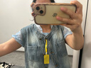 三彩2025夏季新款牛仔馬甲純棉圓領(lǐng)無袖開衫外套短款復(fù)古M 晴空藍(lán) XL 170/92A 曬單實(shí)拍圖
