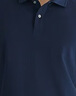 霞湖世家輕商務(wù)短袖polo衫男夏季液氨萊卡長(cháng)絨棉翻領(lǐng) 純色-深寶藍  L 曬單實(shí)拍圖