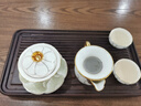 永豐源（auratic）夫人瓷盛世玉蘭 9頭/12頭/16頭陶瓷茶具 白色簡約浮雕泡茶禮盒 9頭蓋碗組【4人位】 曬單實(shí)拍圖
