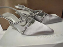 CHARLES&KEITH質(zhì)感鏈條尖頭高跟涼鞋子女鞋生日禮物女送女友CK1-60280377 Silver銀色 37 (235) 曬單實拍圖