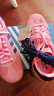 adidas馬思純同款「T頭鞋」GAZELLE厚底增高板鞋女阿迪達斯三葉草 粉/藏青藍 39 曬單實(shí)拍圖
