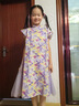 笛莎（DEESHA）女童2025夏印花網(wǎng)紗漢服旗袍 紫印花 160 曬單實(shí)拍圖