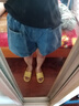 口旋夏季韓版牛仔短褲女大口袋寬松顯瘦減齡百搭闊腿薄款松緊腰短褲女 藍(lán)色 1108 L 建議115-130斤 曬單實拍圖