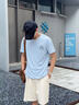 真維斯（Jeanswest）冰絲短袖t恤男夏季新款防曬速干網(wǎng)眼半袖男生創(chuàng)意印花潮牌上衣服 冰川藍(宿醉小狗胸標) L /175(體重120-140斤左右) 曬單實拍圖