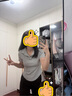 浪莎短袖t恤女夏款純欲風(fēng)簡約純色百搭polo衫修身顯瘦弧形下擺上衣 曬單實(shí)拍圖