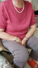 恒源祥高檔桑蠶絲短袖t恤女2024新款夏季汗衫體恤薄款真絲短袖針織衫女 皮紅 3XL 建議135-145斤 曬單實拍圖