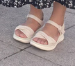 百麗（Belle）寬條帶休閑涼鞋女2025夏季新款商場同款真皮厚底涼鞋D6N2DBL5 米白 38 (240mm) 曬單實拍圖