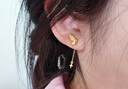 周六福舞蝶仙靈足金黃金耳墜耳飾女生日禮物計(jì)價(jià)A0913729一對約2.26g 曬單實(shí)拍圖