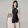 黛岱2025新款游泳衣女夏連體學(xué)生運(yùn)動(dòng)保守遮肚顯瘦溫泉潛水服時(shí)尚泳裝 2301黑色 XL (身高160-170cm，105-120斤) 曬單實(shí)拍圖