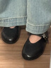 拔佳羊皮書瑪麗珍女2025新復古軟底通勤單鞋奶奶鞋AUO01AQ5 黑色-圓頭寬版 35 曬單實拍圖