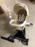bebebus高景觀蝴蝶仿生透氣靠背輕便360度旋轉(zhuǎn)一鍵換向遛娃神器嬰兒推車 香檳金 曬單實(shí)拍圖