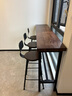愛(ài)極客實(shí)木家用吧臺桌陽(yáng)臺簡(jiǎn)約長(cháng)條桌酒吧咖啡廳靠墻靠窗高腳桌椅組合 單桌：180*40*105cm 板厚5cm 曬單實(shí)拍圖
