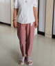 箐箐花西褲煙管休閑褲女2025夏季薄款新款松緊高腰寬松職業(yè)小個子直筒褲 粉色 XL/29(115-125斤) 曬單實(shí)拍圖