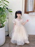 女童禮服輕奢小眾高端兒童生日鋼琴演出服洋氣花童婚禮走秀蓬蓬裙 6637香檳色+皇冠 120 曬單實拍圖