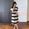 革曼哺乳連衣裙夏季外穿條紋寬松顯瘦裙子喂奶衣服夏裝外出辣媽款潮媽 條紋哺乳款 XL 曬單實(shí)拍圖