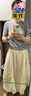 UR2025春季新款女裝簡(jiǎn)約休閑松緊腰超寬松半裙UWM550009 曬單實(shí)拍圖