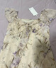 三彩大碼女裝2025夏季新款法式方領(lǐng)雪紡印花連衣裙短袖荷葉邊胖MM 咖米花卉 XL 170/96B 曬單實拍圖