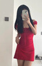 妙奕嘉紅色連衣裙女裙子夏季2025新款女士小個子純欲氣質(zhì)女生夏天包臀裙 修身辣妹紅色a字短裙 L 【建議95-105斤】 曬單實拍圖