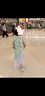 羅蒙女童新中式夏款旗袍兒童國(guó)風(fēng)女孩日?？纱h服畢業(yè)演出服 綠色130 曬單實(shí)拍圖