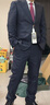 休塔（SUITUP ）高端西服套裝男新郎結(jié)婚正裝禮服修身條紋商務(wù)休閑西裝英倫風薄款 布塔斯灰黑【上衣+褲子】 XL 【50A] 曬單實拍圖