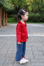 幼歌（YOUGE）嬰幼兒秋季新款純色木耳邊柔軟上衣舒適娃娃領(lǐng)打底衫潮 紅色 90 cm 曬單實(shí)拍圖