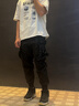 VIP飛行潮牌工裝褲男士寬松多口袋休閑褲春秋薄款運(yùn)動(dòng)長褲束腳褲機(jī)能風(fēng)傘兵褲 黑色 L 曬單實(shí)拍圖