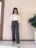 浪莎直筒西裝褲女2025春秋季通勤高腰垂感西褲窄版闊腿休閑女褲子 曬單實(shí)拍圖