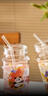 美杜高顏值玻璃杯吸管杯1050ml大容量夏季冷飲水杯咖啡杯果汁杯牛奶杯 熊貓吸管玻璃杯【1050ml】 曬單實(shí)拍圖