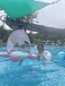 swimbobo兒童游泳圈女童帶水槍坐圈水上戲水遮陽蓬坐艇粉色泳圈K2014pro 曬單實(shí)拍圖