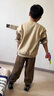 G.DUCKKIDS男童套裝春秋款2025新款兒童春秋裝兩件套中大童男孩春秋季酷帥潮 咖色套裝aeaoiak 140 建議身高130-140cm9-10歲cm 曬單實(shí)拍圖