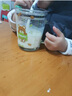 依生象寶嬰兒童玻璃牛奶杯 寶寶帶刻度吸管早餐杯耐熱帶手柄400ml小熊 曬單實(shí)拍圖