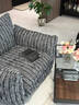 GUXI SOFA 法式慵懶復古單人沙發(fā)椅中古侘寂風客廳設計師棉麻懶人沙發(fā)民宿 米色條紋（建議先拍布樣） 曬單實拍圖