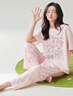 安之伴【巨涼感】純棉睡衣女夏季2025新款甜美可愛短袖長褲家居服 淺粉 S 曬單實拍圖