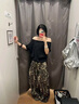 麓格立斜肩露肩短袖t恤女夏2025新款寬松顯瘦遮肉一字肩辣妹上衣打底衫 斜肩短袖黑色 S 【建議105斤內(nèi)】 曬單實拍圖