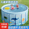 跨境爆款戶外免充氣游泳池圓形可折疊家用水池兒童戲水池 160x45cm（可玩1-5人） 豪華款送10海洋球+2子母鴨 曬單實拍圖