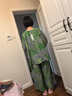 族瑪士睡衣女2025士新款夏季吊帶純棉中袖長(cháng)褲薄款家居服可外穿大碼套裝 S83526#中袖裙褲-竹綠山嵐 M 【建議80-120斤/158-165CM】 曬單實(shí)拍圖