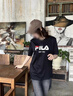 FILA 斐樂官方男女同款針織T恤2025年夏季純棉寬松休閑情侶短袖t恤 曬單實(shí)拍圖