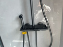 九牧（JOMOO）淋浴花灑套裝自動(dòng)除垢方形大頂噴帶增壓噴槍鋼琴按鍵大置物淋浴器 【琴鍵雙控置物花灑】槍灰36602 曬單實(shí)拍圖
