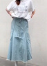 moussy 2025夏季新品復(fù)古港風(fēng)垂感A型牛仔半身裙女028ISA11-2601 111淺藍色 S 曬單實拍圖