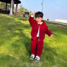 G.DUCKKIDS童裝兒童外套男童套裝春秋季新款中小童運動(dòng)服酷帥時(shí)髦男寶寶衣服 紅色 90碼（建議寶寶10-12公斤 24-36 曬單實(shí)拍圖