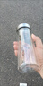 華明富光雙層玻璃杯商務(wù)茶杯耐熱加厚泡茶水杯男女辦公車載便捷杯子 加厚款鋼本色350ml 曬單實(shí)拍圖